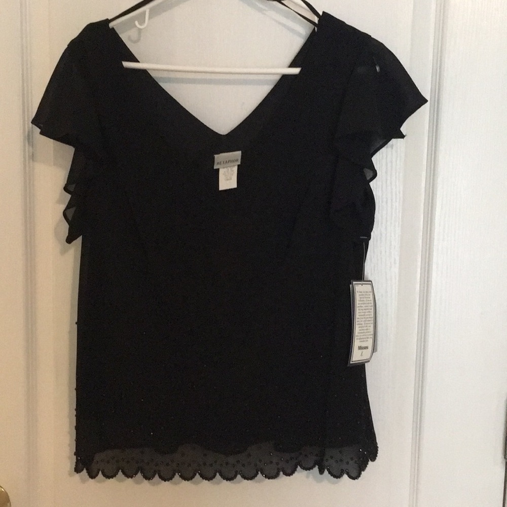 NWT 🔥Elegant black short sleeve dress shirt